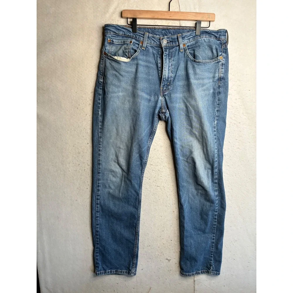 Levis 514 Straight Fit Mens Jeans W36 L32 Medium Wash Blue Denim 00514-1702